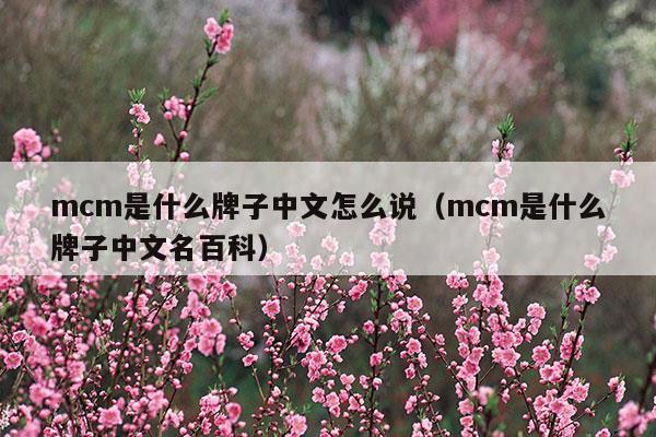 mcm是什么牌子中文名百科