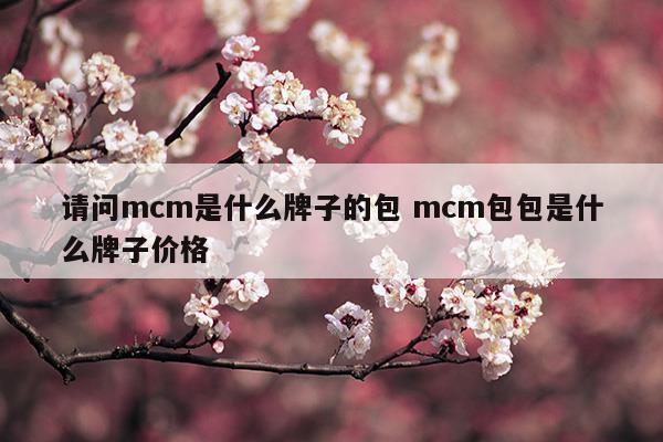 请问mcm是什么牌子的包mcm包包是什么牌子价格(mcm牌子包包属于什么档次)