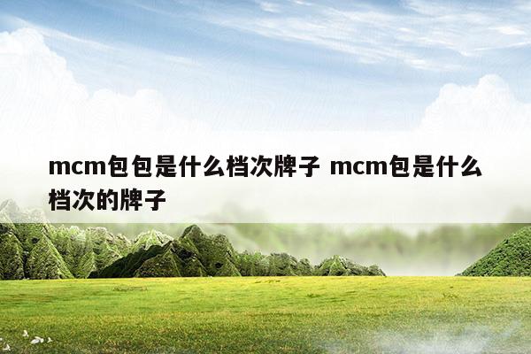 mcm包包是什么档次牌子mcm包是什么档次的牌子(mcm属于什么档次)