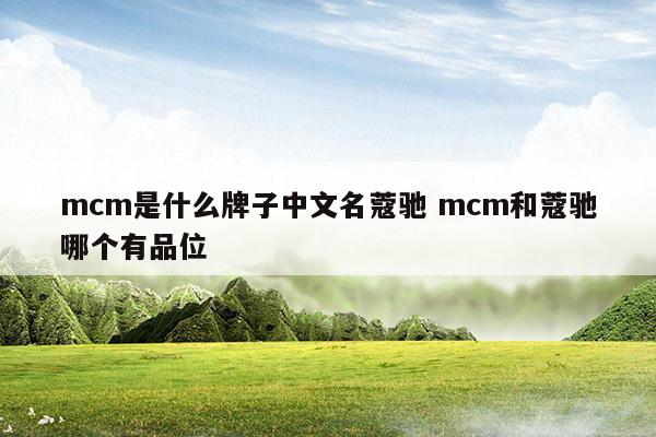 mcm是什么牌子中文名蔻驰mcm和蔻驰哪个有品位