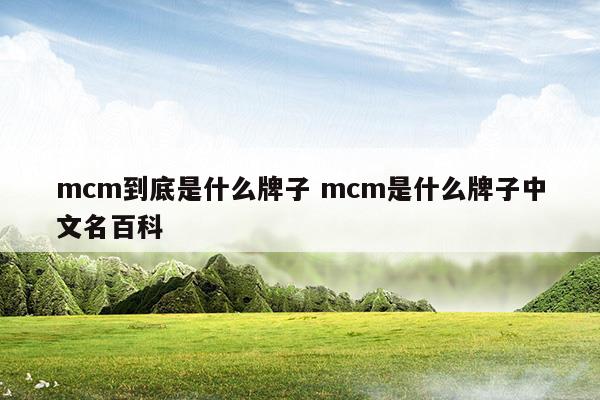 mcm到底是什么牌子mcm是什么牌子中文名百科(mcm是什么牌子价位是多少)