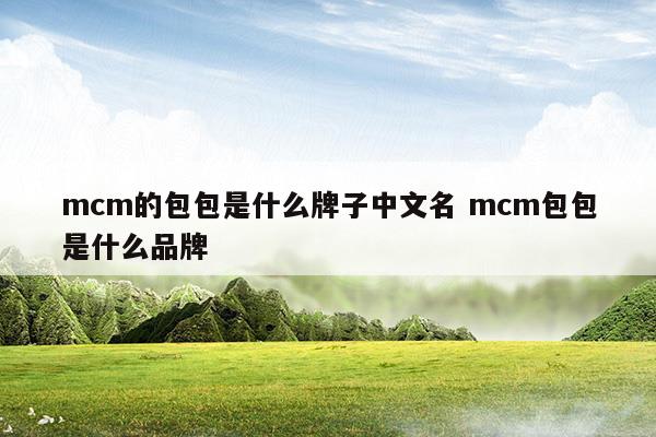 mcm包包中文叫什么牌子