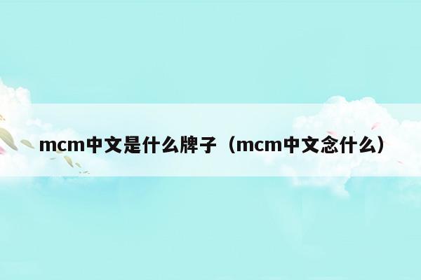 mcm中文叫什么
