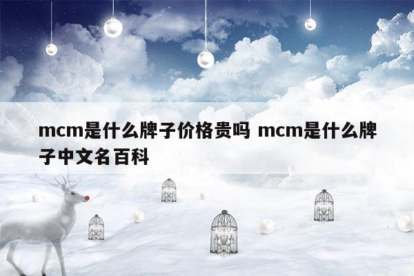 mcm是什么牌子价格贵吗mcm是什么牌子中文名百科(mcm是哪个品牌)