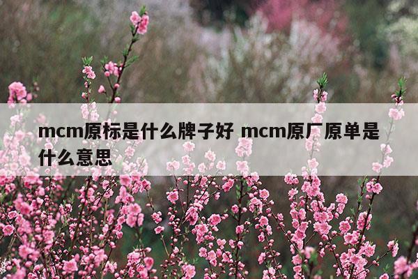 mcm原标是什么牌子好mcm原厂原单是什么意思(mcm是哪个国家的牌子)