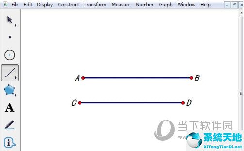 几何画板绘制直线上两点的中点(几何画板怎么计算线段的比值)