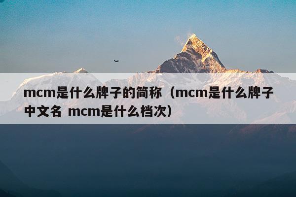mcm是什么牌子的简称(mcm牌子属于什么档次哪国的牌子)