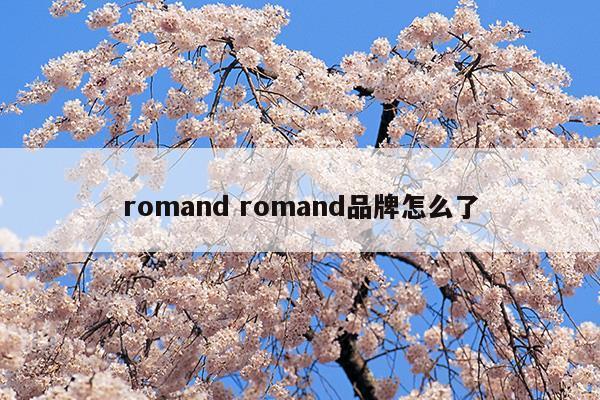 romandromand品牌怎么了(roman品牌介绍)