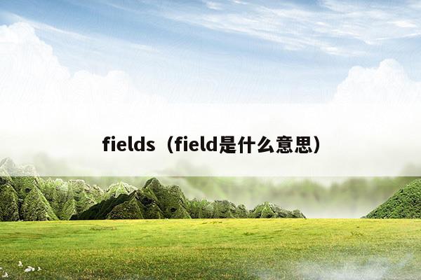 fields(field是什么意思)