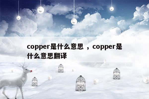 copper是什么意思copper是什么意思翻译(copper coin什么意思)